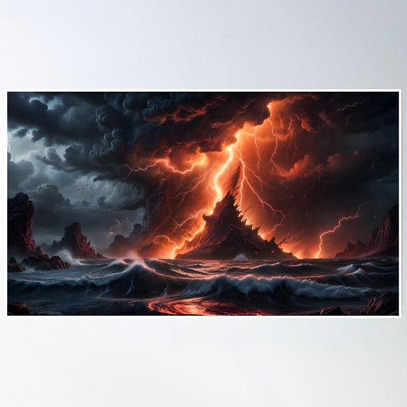 Storm Mountain Poster Wall Art, Modern Wall Decor, 8x12 UNFRAMED