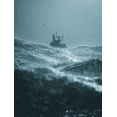 thumbnail image 1 of Storm Ocean Waves Fishing Boat Canvas Print, Living Room Bedroom Kitchen Hallway Decor, 1 of 8