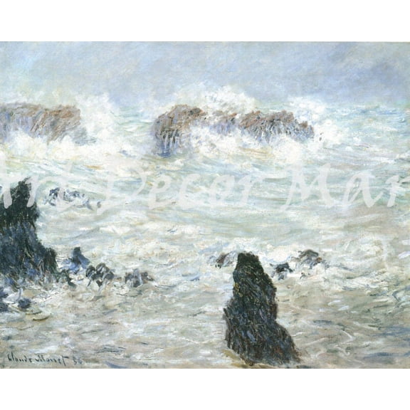 Storm Off The Belle Isle- Monet - CANVAS OR FINE PRINT WALL ART