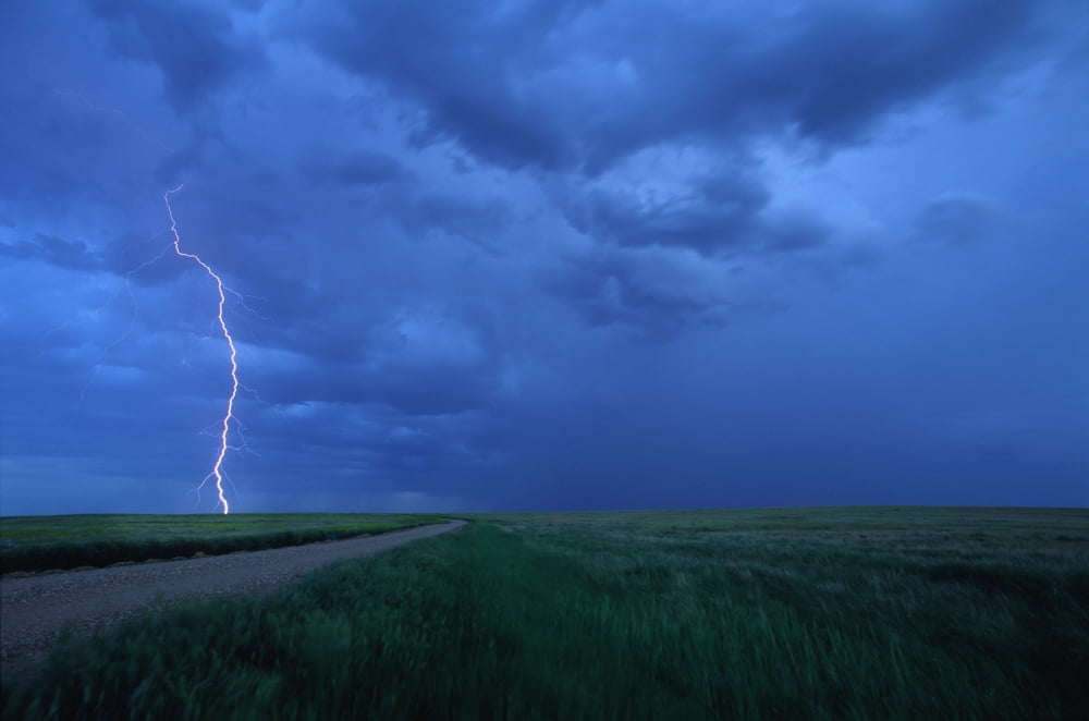 Storm Over Prairies Grasslands National Park Saskatchewan Canvas Art - Robert Postma Design Pics (36 x 24)