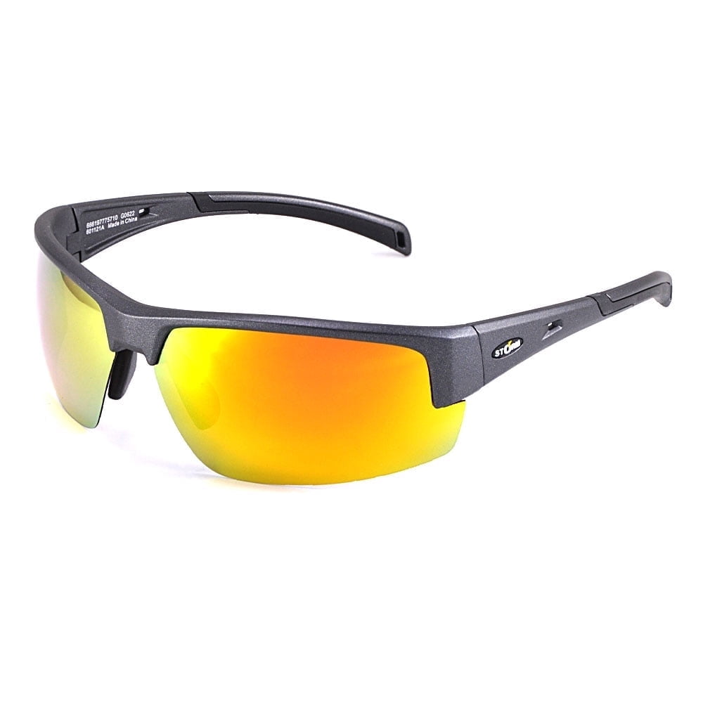 Storm Polarized Adult Half Frame Sports Fishing Sunglasses, STF-601121A, Gunmetal with Orange Lens