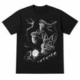 thumbnail image 1 of Storm Rabbit Moon Graphic T-Shirt, Retro Animal Tee, Unisex Classic Fit, 1 of 9
