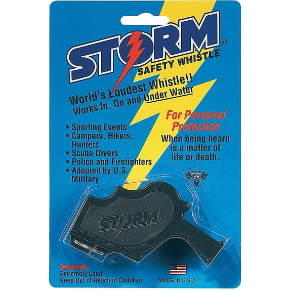 Storm Safety Whistle - The World's Loudest Emergency Safety Whistle, Black