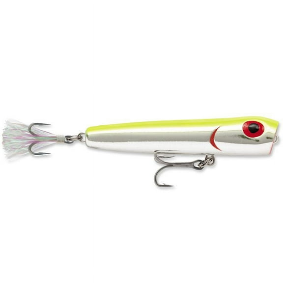 Storm Saltwater Rattlin' Chug Bug 3.25" Topwater Fishing Lure 3/8oz Metallic Silver/Chartreuse Back