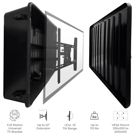 Storm Shell Outdoor TV Hard Cover Weatherproof Protection for up to 55" TV, Black, SS-55