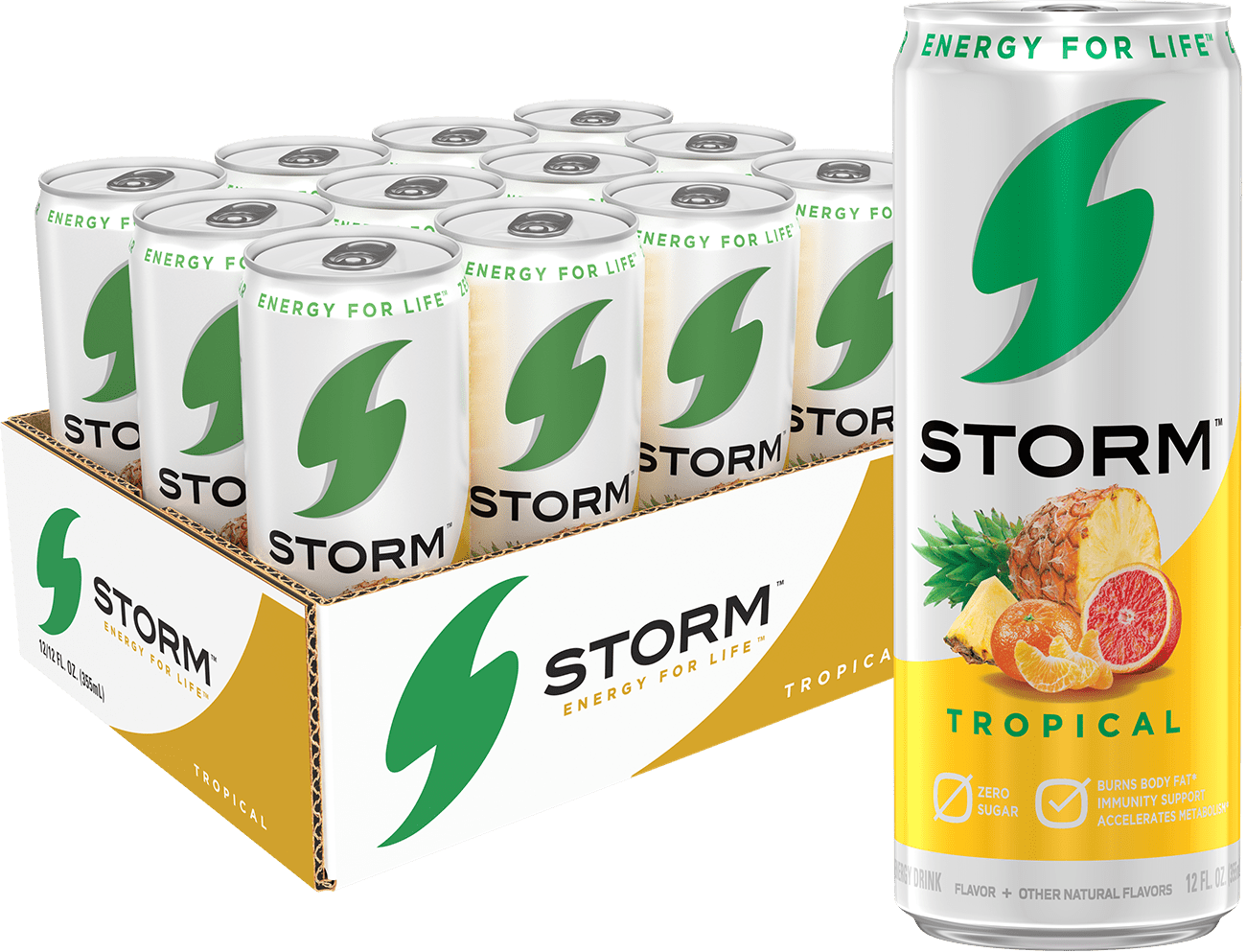 Storm Tropical 12 fl oz, 12 cans