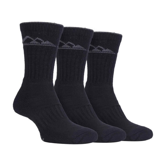 Storm Valley - 3 Pairs Mens Heavy Cushioned Breathable Outdoor Cotton Hiking Socks
