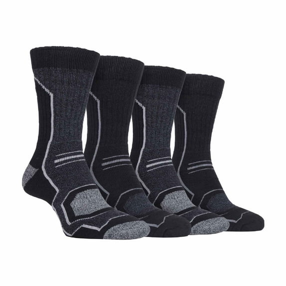 Storm Valley - 4 Pairs Mens Cushioned Anti Blister Breathable Walking Hiking Socks