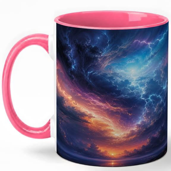 Storm Vortex Sky 11oz Ceramic Mug, Lightning Cloud Coffee Cup