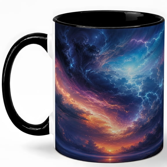 Storm Vortex Sky 11oz Ceramic Mug, Lightning Cloud Coffee Cup