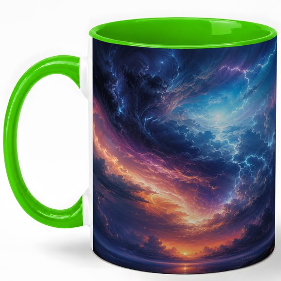 Storm Vortex Sky 11oz Ceramic Mug, Lightning Cloud Coffee Cup
