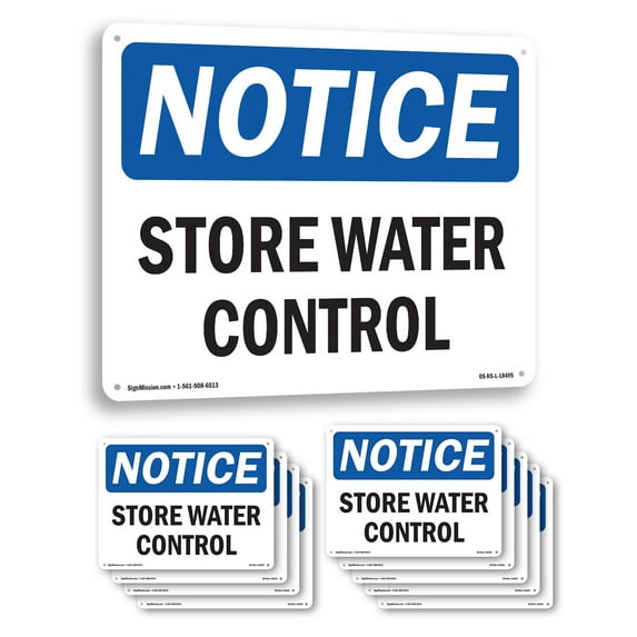 Storm Water Control OSHA Notice Rigid Plastic Sign 24 Inch x 18 Inch - 10 Pack