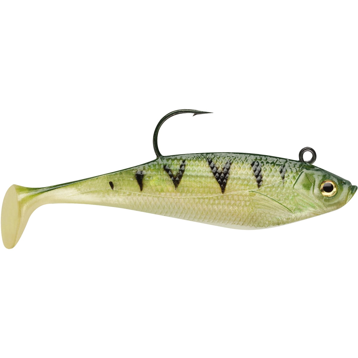 Storm LIVE KICKIN' SHAD 3, Esca Swimbait In Gomma, 1/4 Oz, Chartreuse Shad - Nuova