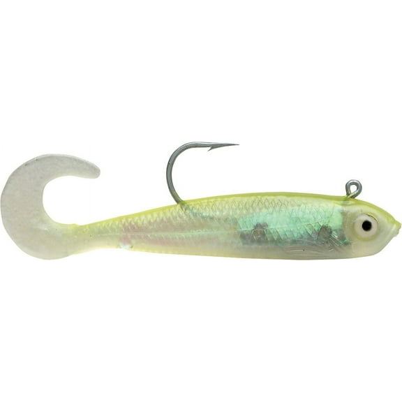 Storm WildEye Curl Tail Minnow 03 Fishing Lure 3" 1/8oz Shiner Chartreuse Silver 3pcs