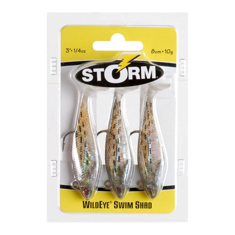 Storm 3 WildEye Silver Flaked Swim Shad - 3 Pack 1/4 oz., Soft Plastic  Lures -  Canada