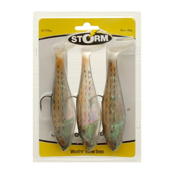 Storm WildEye Swim Shad 6" Fishing Lure 7/8oz Bunker 3 pcs