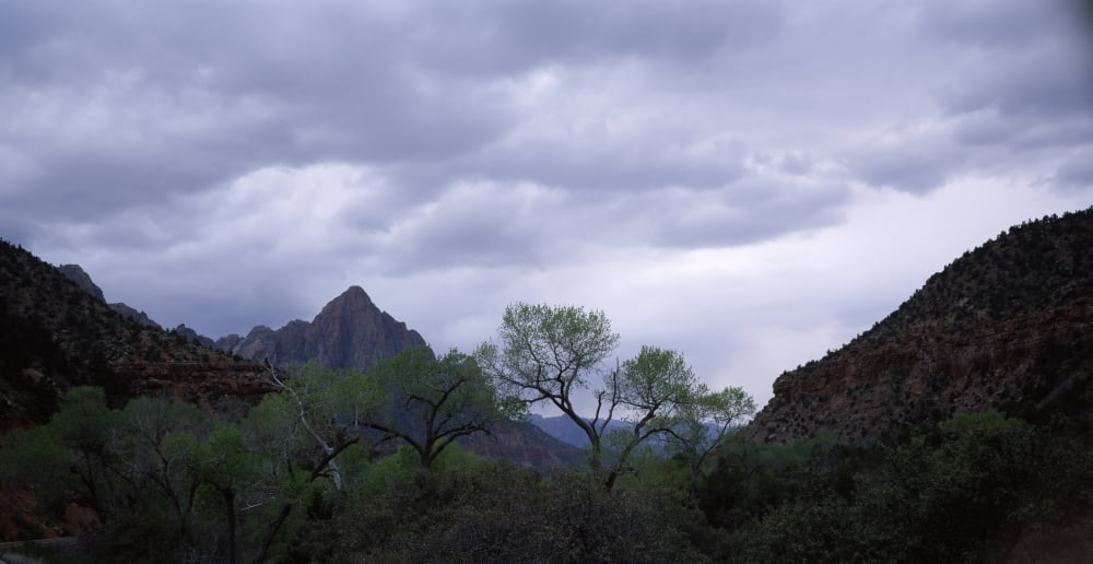 Storm clouds over a mountain range Salt Lake City Utah USA Canvas Art - Panoramic Images (12 x 24)