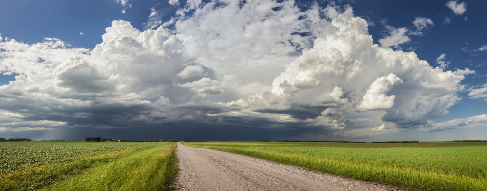 Storm clouds over the prairies Winnipeg Manitoba Canada Canvas Art - Susan Dykstra Design Pics (34 x 13)