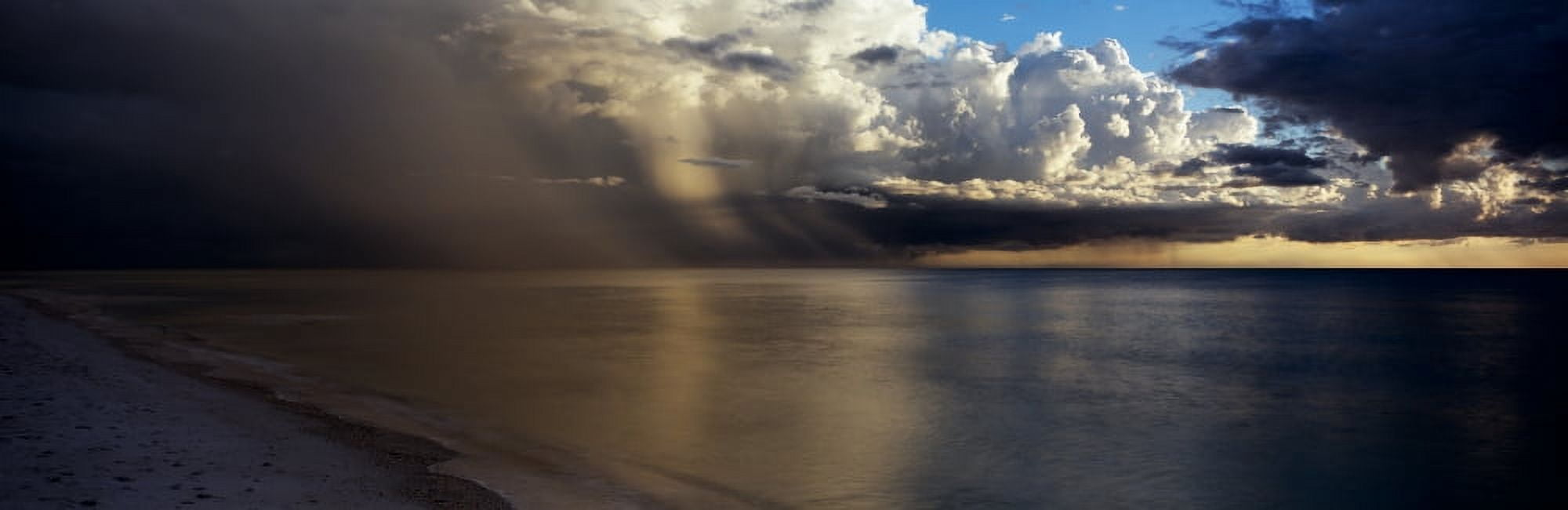 Storm clouds over the sea Delnor-Wiggens Pass Beach Naples Florida USA Canvas Art - Panoramic Images (27 x 9)
