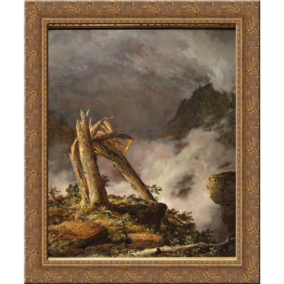 Storm in the Mountains 24x20 Gold Ornate Wood Framed Canvas Art by Frederic Edwin Church