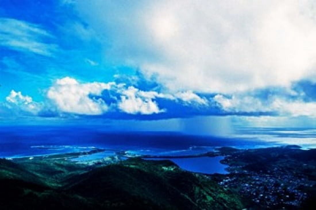 Storm off of Sint Maarten Netherlands Antilles Canvas Art - Panoramic Images (36 x 25)