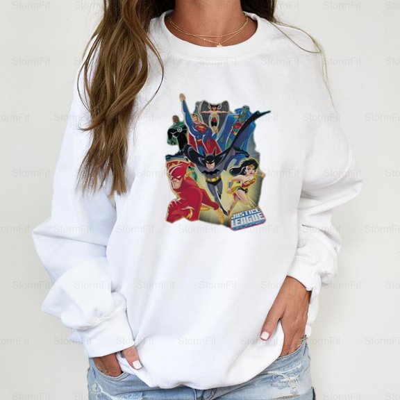 StormFit30 Justice League Comic Book Unlimited, Michael Aberg Art Sweatshirt, for Unisex, up to size 5XL.
