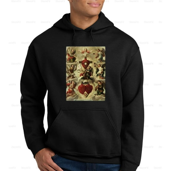 StormFit32 Allegory of the Holy Eucharist Miguel Cabrera Art Graphic Hoodie, for Unisex, up to size 5XL.