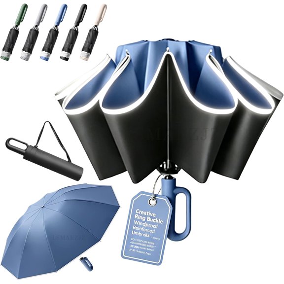 StormGuard Reverse Umbrella, Compact Automatic Folding Umbrella Umbrella, Windproof Portable Rain Umbrella With Uv Protection, Reverse Inverted Design, Mini Lightweight Umbrella For Everyday Use