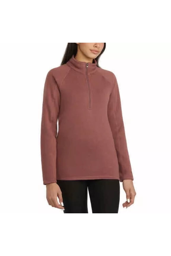 Ladies' Sweater Fleece Quarter Zip Size: XL, Color: Pink