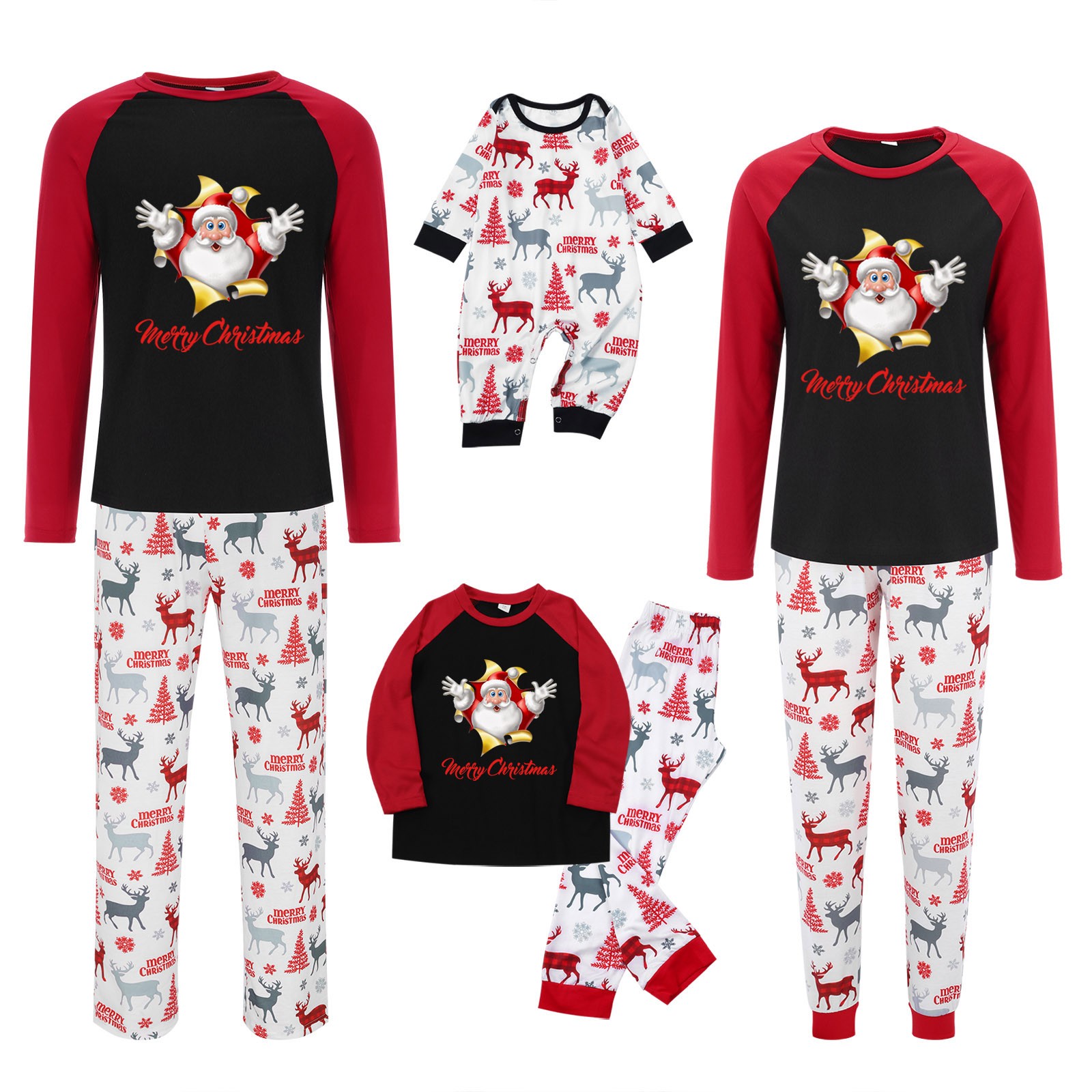 Stormdoing 2023 Family Pajamas Matching Sets print Men Velvet Christmas