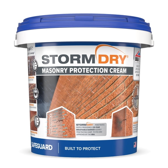 Stormdry Brick Sealer (1.5 Gallon) - Clear Exterior Brick, Stone, Concrete & Masonry Waterproofer - 25-Year Certified Waterproofing Protection Against Penetrating Damp