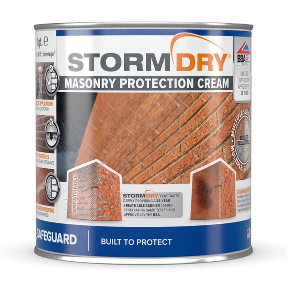 Stormdry Brick Sealer (1 Quart) - Clear Brick, Stone, Concrete & Masonry Waterproofer - 25-Year Certified Waterproofing Protection Against Penetrating Damp