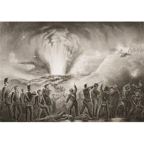 Storming of Badajoz 1812 Engraved by D.J.Pound After G.W. Terry From Englands Poster Print