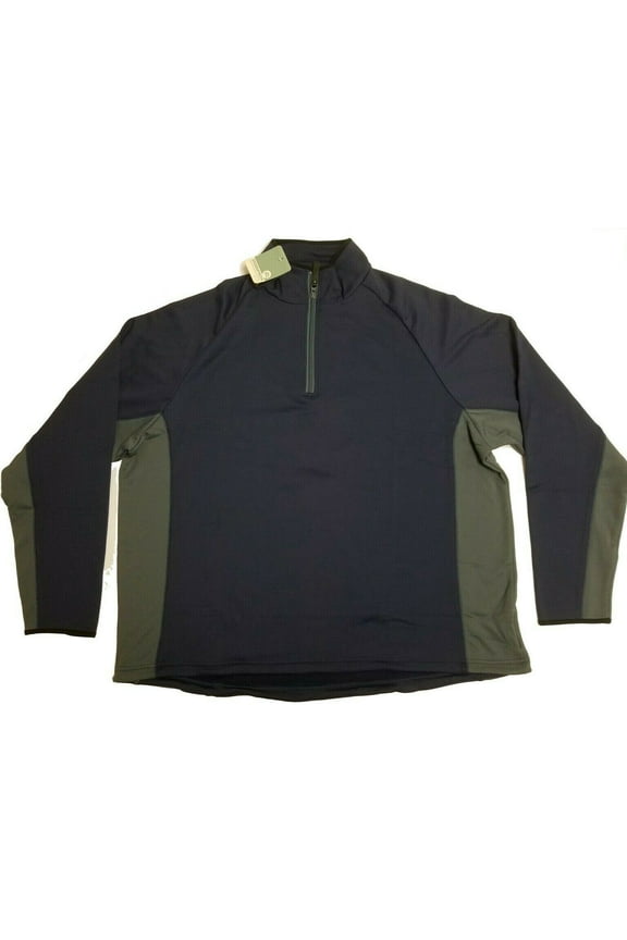 Men's GRF-020 Performance Fleece Pullover Jacket (3XL,Navy / Gray)