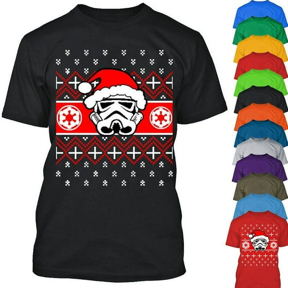 Stormtrooper Santa Tshirt Funny Christmas Tee Mens Outfit Color Black 3X-Large