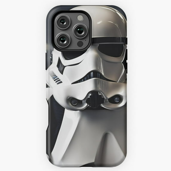 Stormtrooper Staring Into Your Soul Sci-Fi Illustration iPhone Case 17 16 15 14 13 12 11 Pro Max