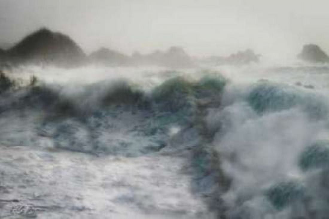 Stormy Blue Ocean Canvas Art - Vitaly Geyman (24 x 36)