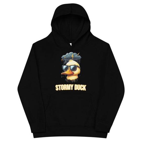Stormy Duck Kids Hoodie (Black, S)