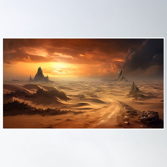Stormy Horizon Poster Wall Art, Modern Wall Decor, 8x12 UNFRAMED