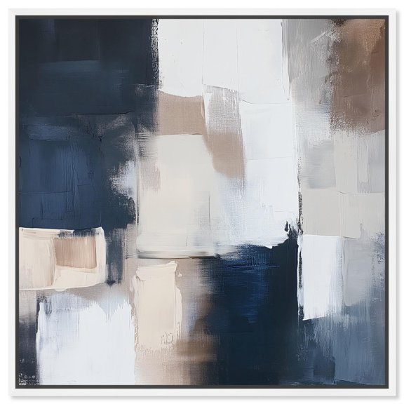 Stormy Hues I Canvas Elegant Art by Art Remedy, White Frame, 16 x 16