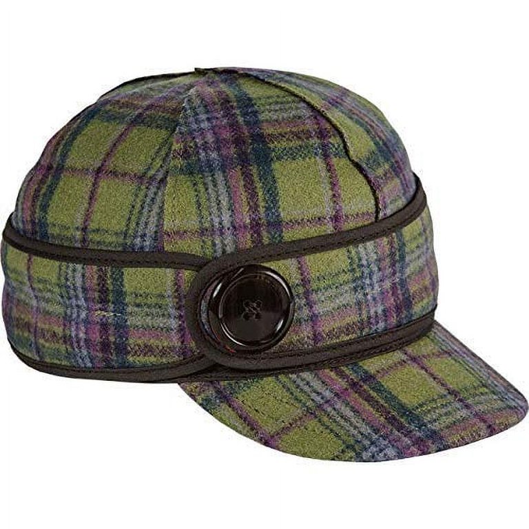 Stormy Kromer Wool Cap Womens The Button Up 7.25 Aurora Green Purple Plaid Hat Stormy Kromer Button Up Hat – Leanin main image 4