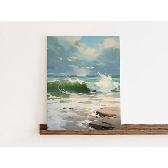 Stormy Ocean Wave Print, Moody Coastal Seascape Home Decor #2714, 16x24 UNFRAMED