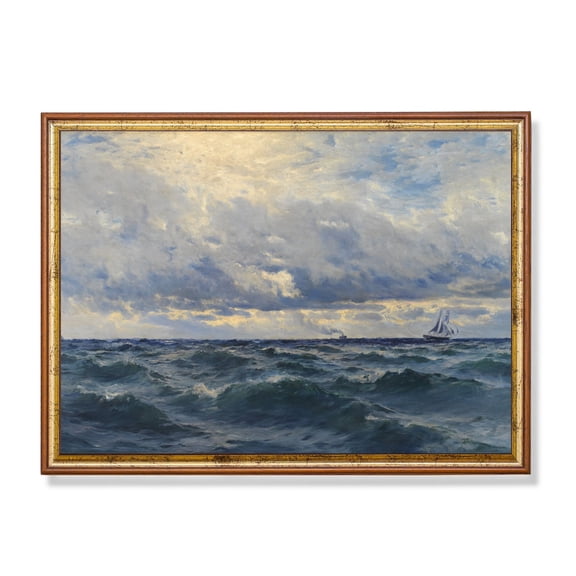 Stormy Sea Antique Ship Poster Vintage Nautical Seascape Unframed Paper Print