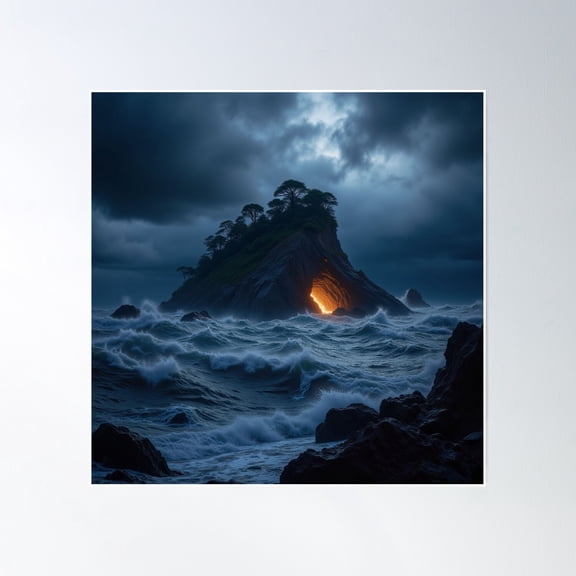 Stormy Weather Poster Wall Art, Modern Wall Decor, 16x16 UNFRAMED