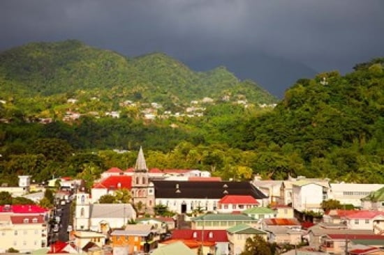 Stormy sky Roseau Dominica West Indies Canvas Art - Brian Jannsen DanitaDelimont (36 x 24)