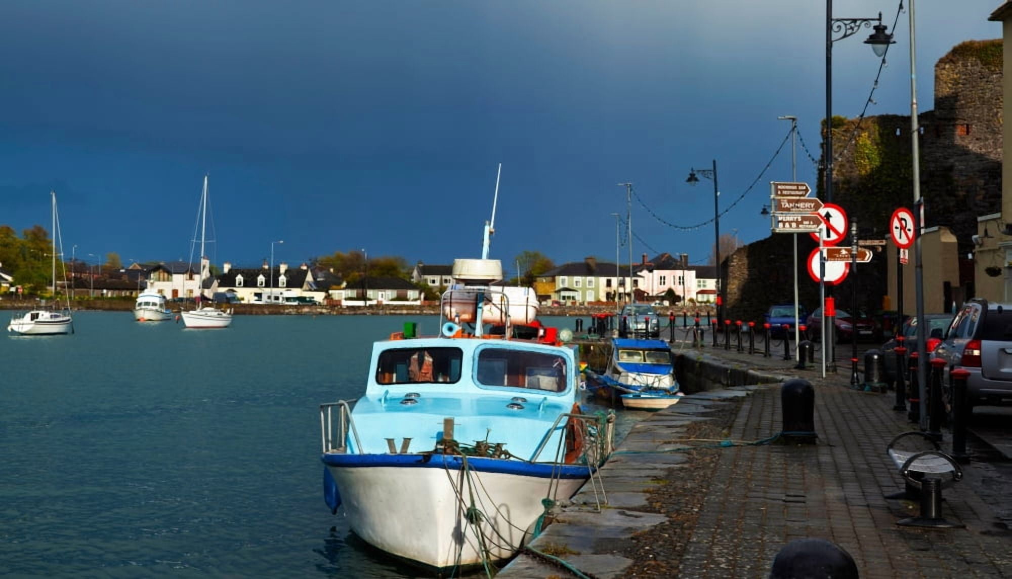 Stormy weather over the harbor Dungarvan Harbour Dungarvan County Waterford Republic Of Ireland Canvas Art - Panoramic Images (24 x 14)