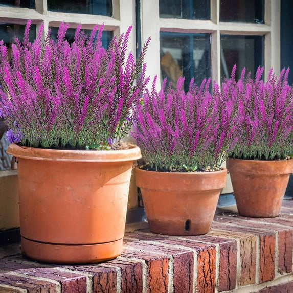 Storsr 10Pcs Artificial Flowers, Faux Lavender Bouquet for Home Decor, Indoor Outdoor Use, Perfect for Weddings and Events