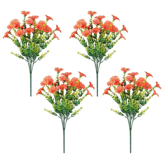 Storsr 4PC Outdoor Artificial Flowers - Realistic Silk Floral Arrangements for Garden Decor, Low Maintenance, Weatherproof, Lifelike Outdoor Decor