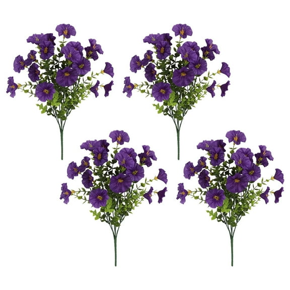 Storsr 4PC Outdoor Artificial Flowers - Realistic Silk Floral Arrangements for Garden Decor, Low Maintenance, Weatherproof, Lifelike Outdoor Decor