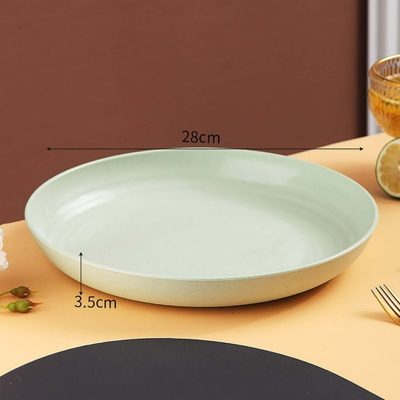 Storsr Anti-Fall Plastic Plate with Non-Slip Base,Multipurpose Household Retro Tray for Vegetables, Snacks, Salad, Storage,Durable & Easy Clean
